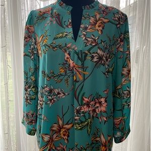 Worthington Petite Flowy Flowers Birds Size PL ~Petite Large